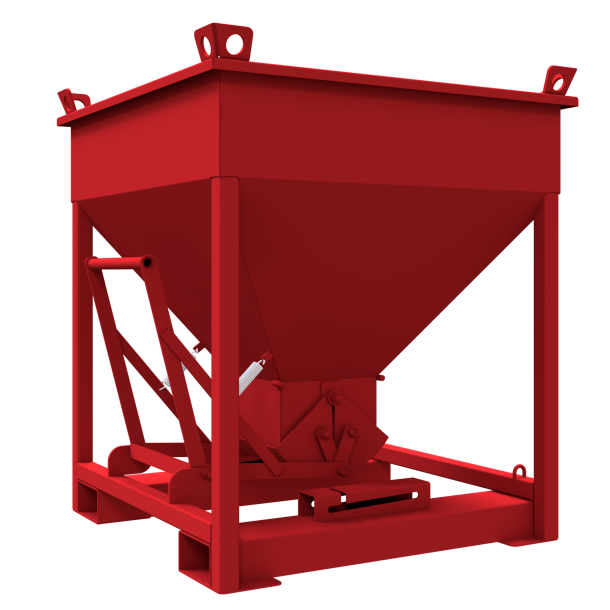 Concrete Silo | red painted RAL 3003 | 500 l, external dimensions: 1088 x 1088 x 1240 mm